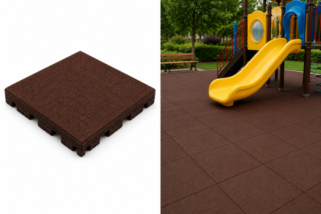 Playground Rubber Tile Brown
