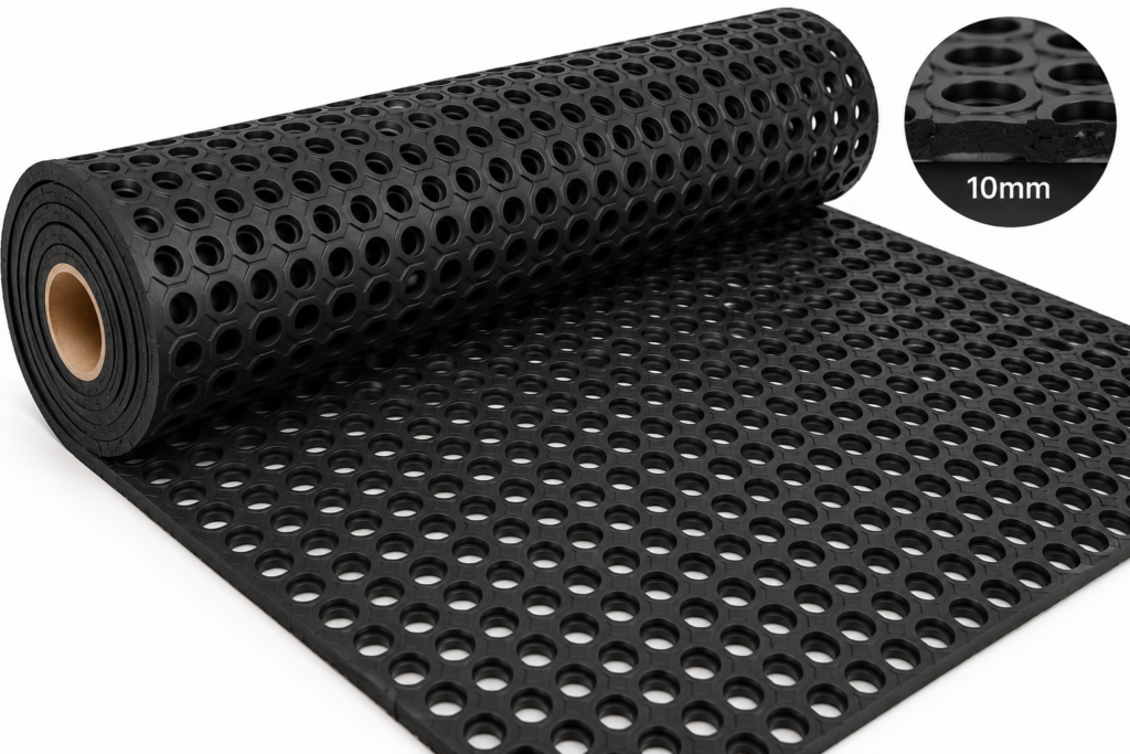 Rubber Mat Roll (With Holes) 10mm