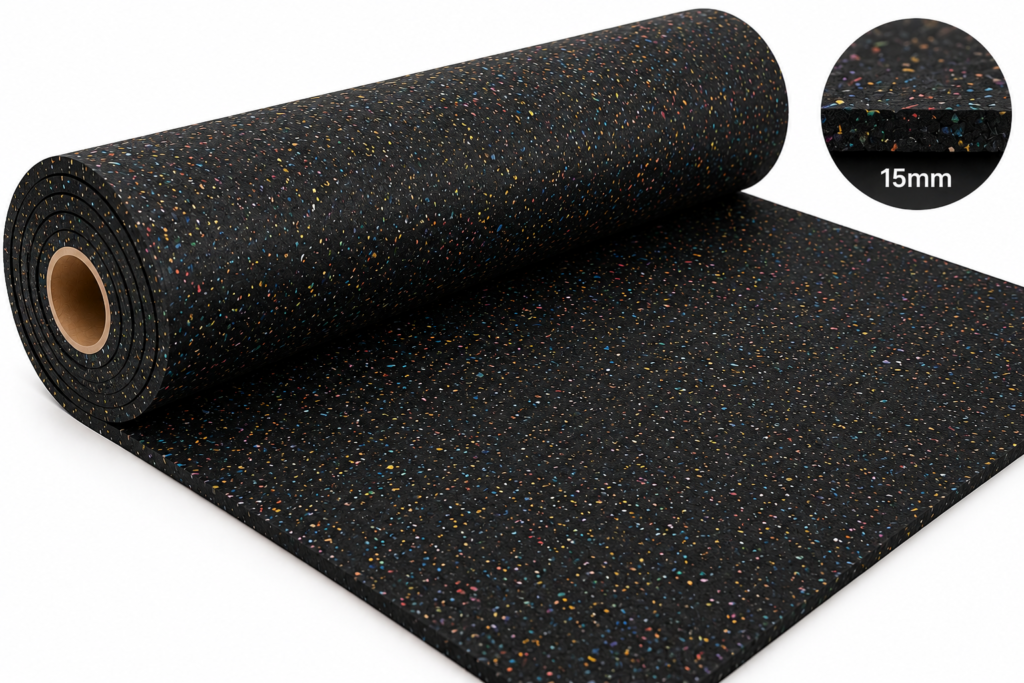 Standard Rubber Gym Flooring 15mm Colour Flecks