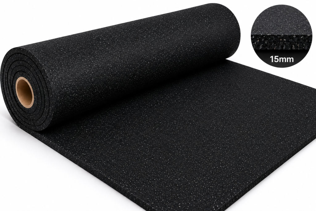 Standard Rubber Gym Flooring 15mm Black
